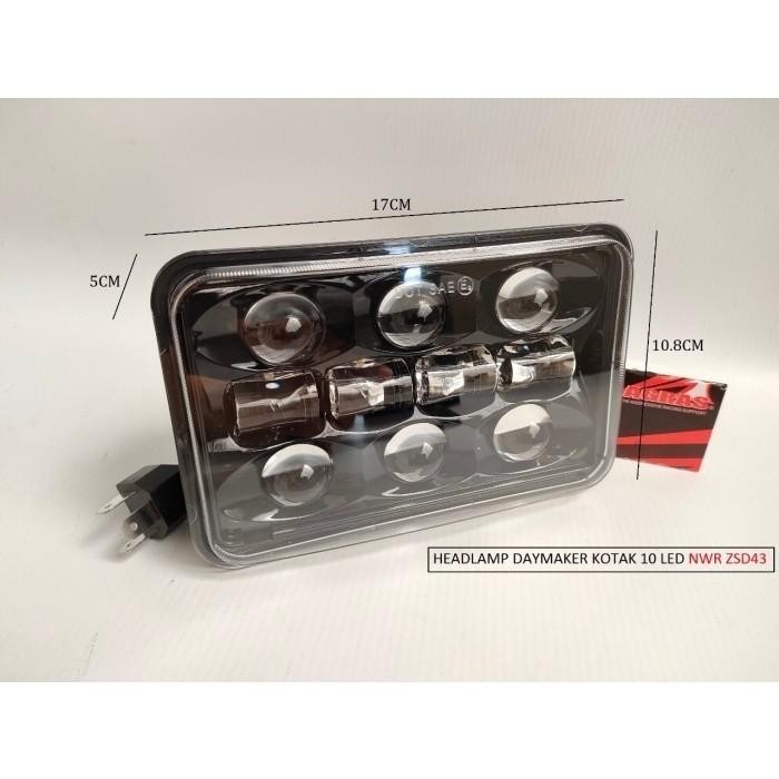 Lampu Depan Motor DAYMAKER Kotak 10 LED NWR 43 KING GL-MAX TS GL-PRO Asli Motorcycle
