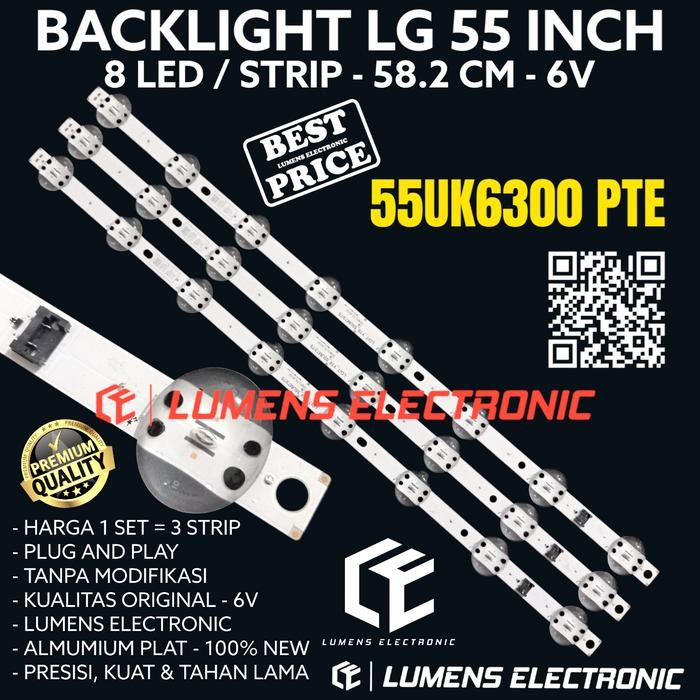 Terlaris BACKLIGHT LED LG 55 INC 55UK6300PTE 55UK6300 PTE 8K 6V LAMPU BL KODOK SALE