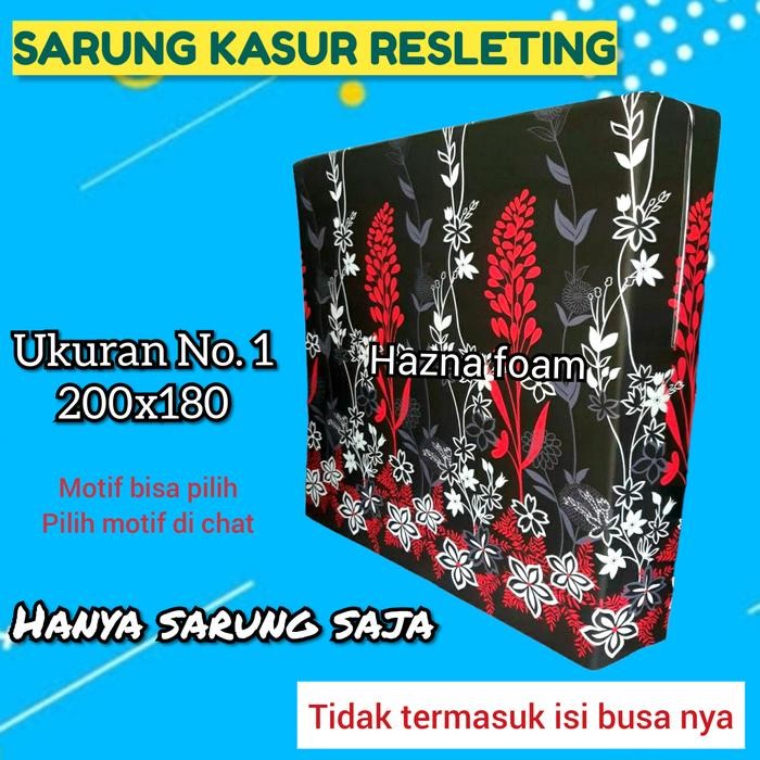 Sarung kasur busa Inoac resleting No.1 200x180 semua ketebalan