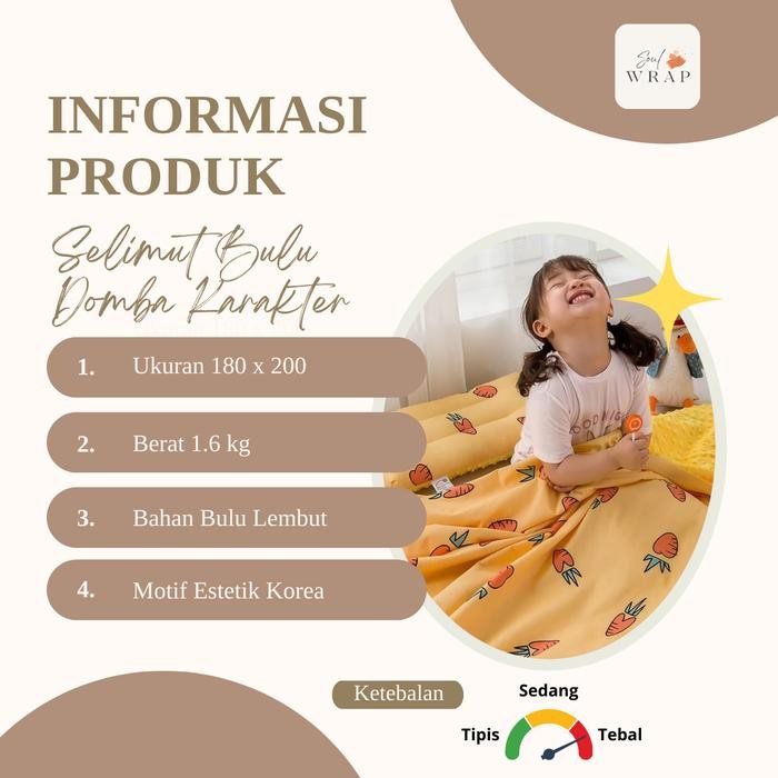 [SELIMUT BULU KARAKTER] - SELIMUT BULU DOMBA KARAKTER 180 X 200 selimut bulu