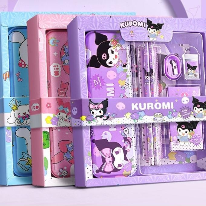 

PROMO! Kotak Pensil Anak Set 7 in 1 Stationery Hadiah Anak Sekolah Sanrio Alat Tulis Set Kotak