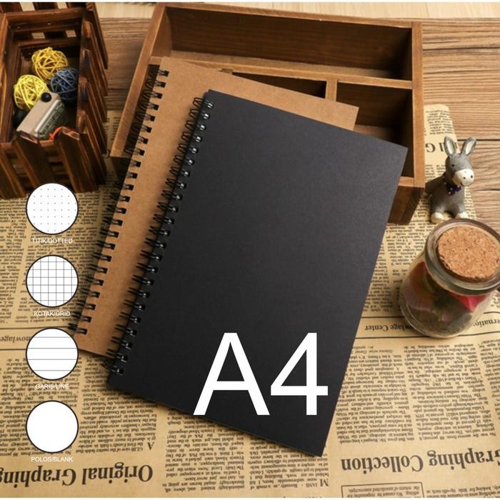 

Note Book A4 Buku Catatan Notebook Journal Book Blank Grid Line Dotted