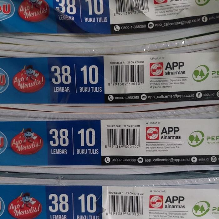 

[PACK 10 BK] BUKU TULIS 38 LEMBAR SIDU SINAR DUNIA / BUKU TULIS SIDU