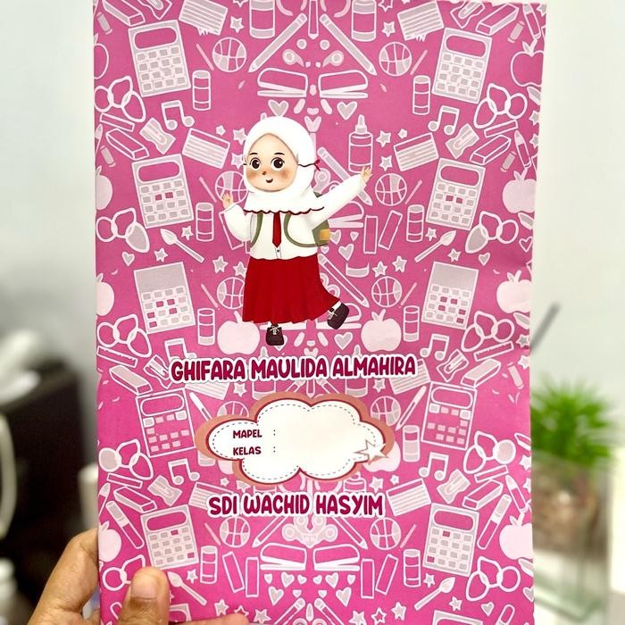 

10 PCS SAMPUL BUKU CUSTOM NAMA MOTIF SEKOLAH