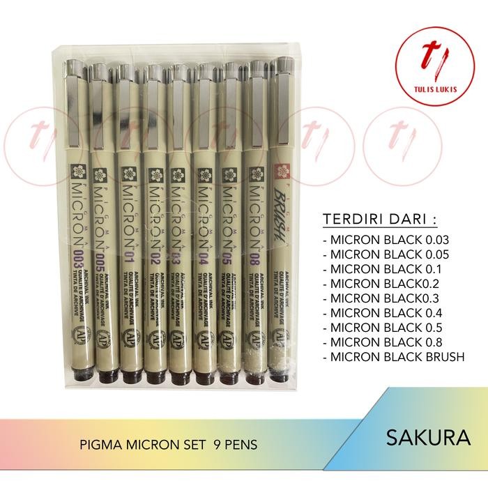 

DRAWING PEN SAKURA MICRON SET (9 PENS)