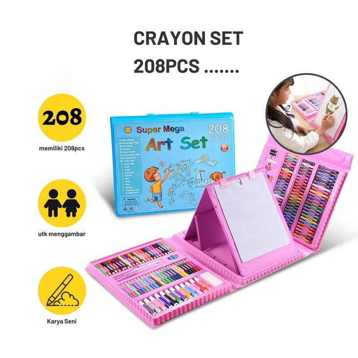 

Crayon Krayon Set 208 Pcs Alat Menggambar Lukis Mewarnai