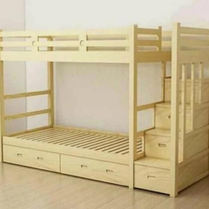 Tempat Tidur Tingkat / Ranjang 2 Susun Kayu Jati Belanda Asli Kuat