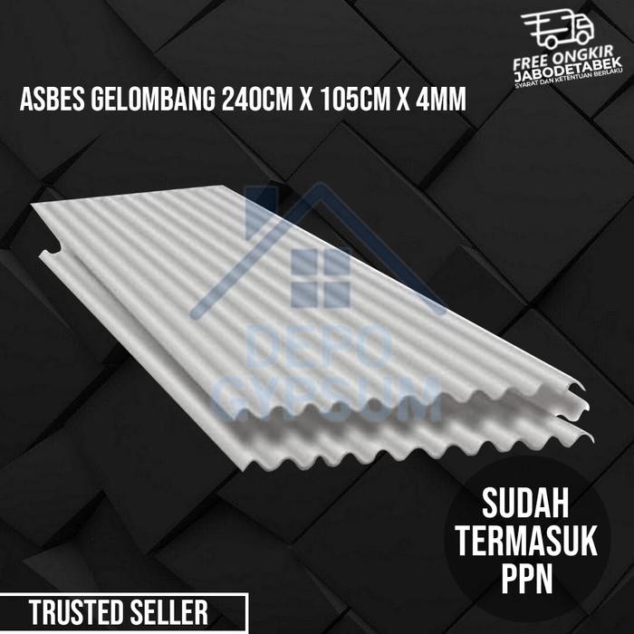 Asbes Gelombang Asbes Gelombang 240Cm X 105Cm X 4Mm