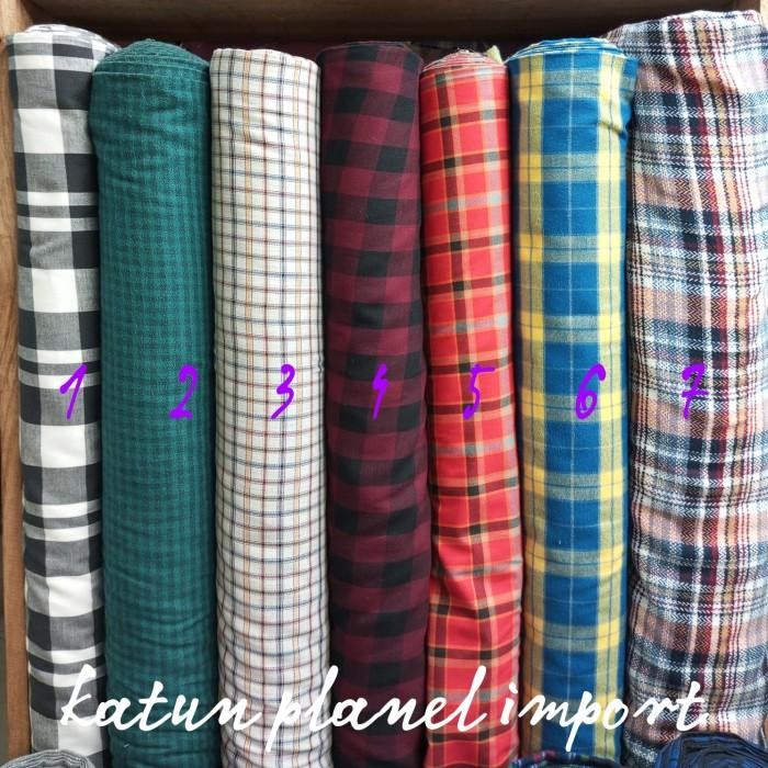 kain katun flanel kotak kotak bahan baju kemeja