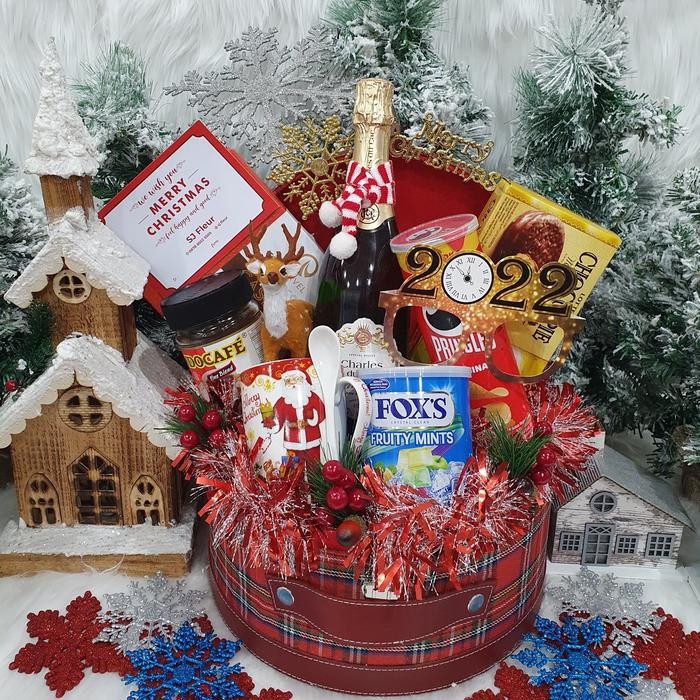 

Paket dekorasi hampers natal christmas parcel hadiah kue kering 130