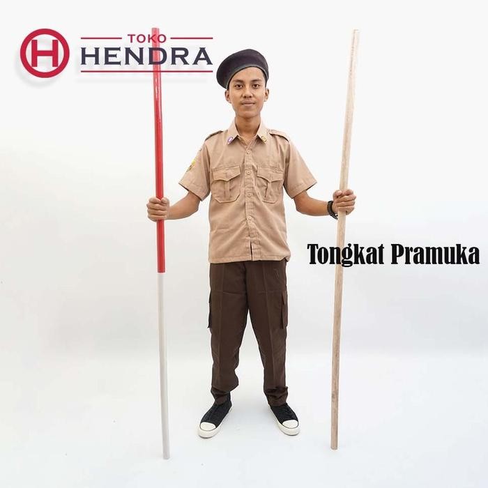 (Expert) Tongkat pramuka / Toya pramuka bahan kayu randu polos dan merah putih