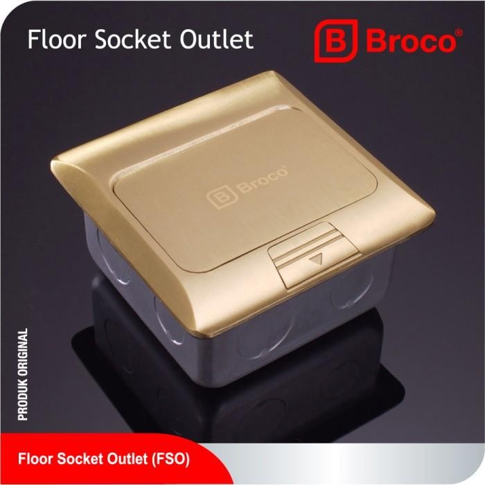 BROCO D25474 FLOOR SOCKET OUTLET + RJ45 / STOP KONTAK LANTAI / STOP KONTAK TANAM