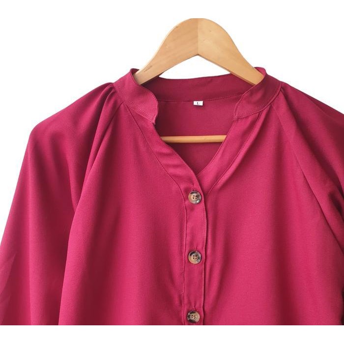 (Expert) LVL - Atasan New Blouse Kemeja Wanita Baju Fashion Blus Model BAru Cewek Marshanda Kancing