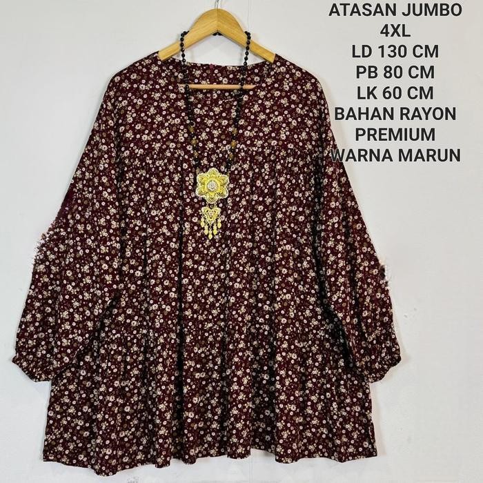 (Expert) Atasan Jumbo Ld 130 Cm Motif Bunga Kekinian - Zahra Top
