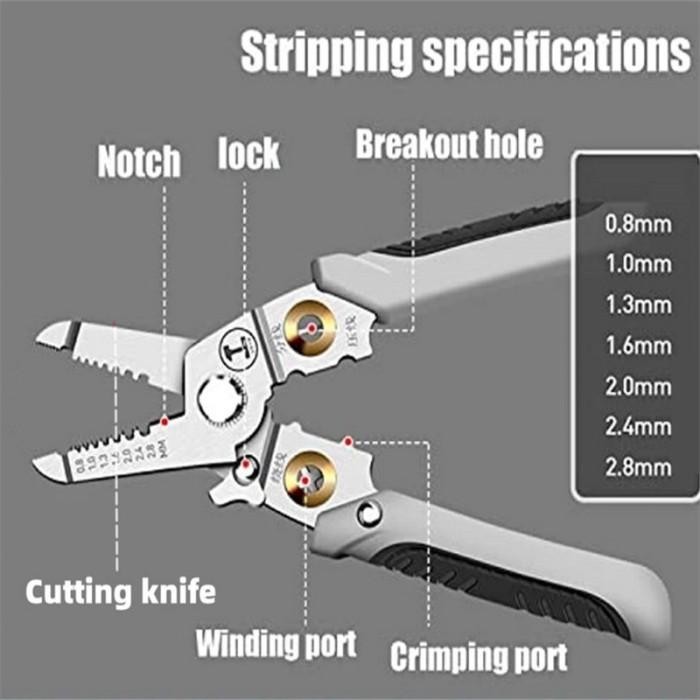 Tang Dekrustasi Kabel Pengupas Kawat Multi Tang Tukang Listrik Alat Tang