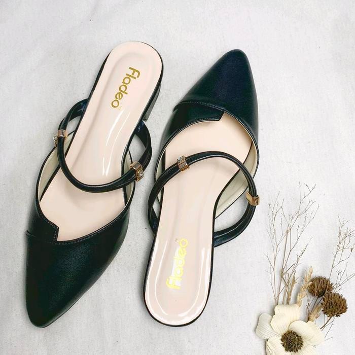 Fladeo Sandal Wanita Heels 3Cm 2 Tali Menawan Cantik -Gratisongkir