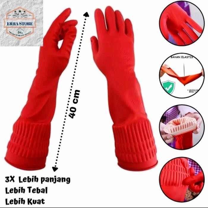 sarung tangan karet panjang / Sarung tangan latex 40cm
