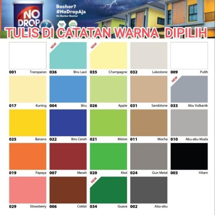 Baru [4 Kg] Cat Pelapis Waterproof No Drop Berbagai Warna Terlaris