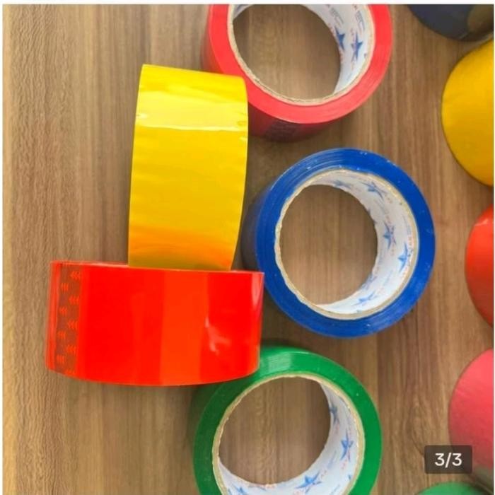 

AT Lakban Warna OPP tape Mix Total dapat 6 pcs Merah Kuning Hijau Biru Orange Ungu @1 pcs