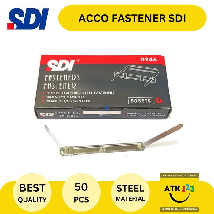 

AT Acco Fastener / Paper Fastener / Snelhetcer Merk SDI Besi Isi 50 pcs