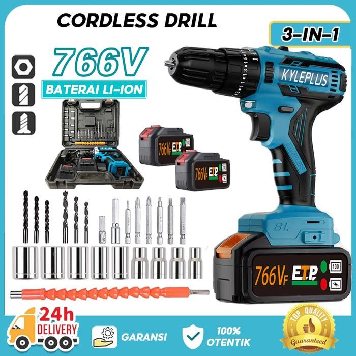 Mesin Bor Baterai / Cordless Drill Bor Tangan / Impact Drill Listrik -