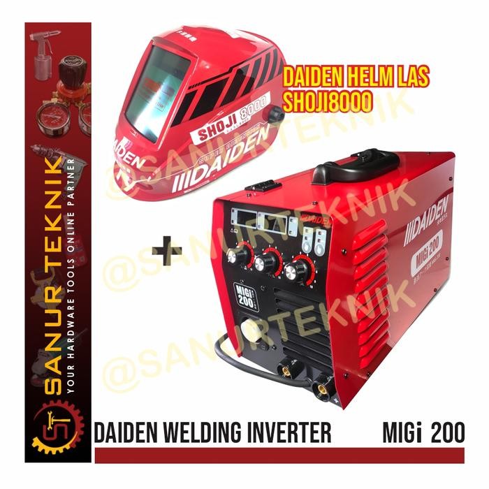 (PAKET) DAIDEN MIGI 200 MIGI200 Travo Trafo Las + Helm Las Shoji 8000