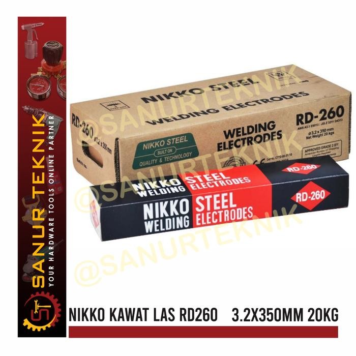 NIKKO STEEL Welding Electrode Kawat Las RD 260 RD260 3.2mm 3.2 mm 20kg