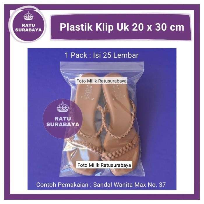 (Expert) Plastik Zip Lock 20x30 Klip Ziplock Baju Clip Zipper Bening isi 25 pcs