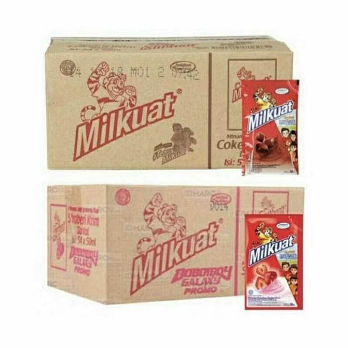 

(Expert) Milkuat bantal cokelat/stroberi 1 karton isi 54 pcs 50ml