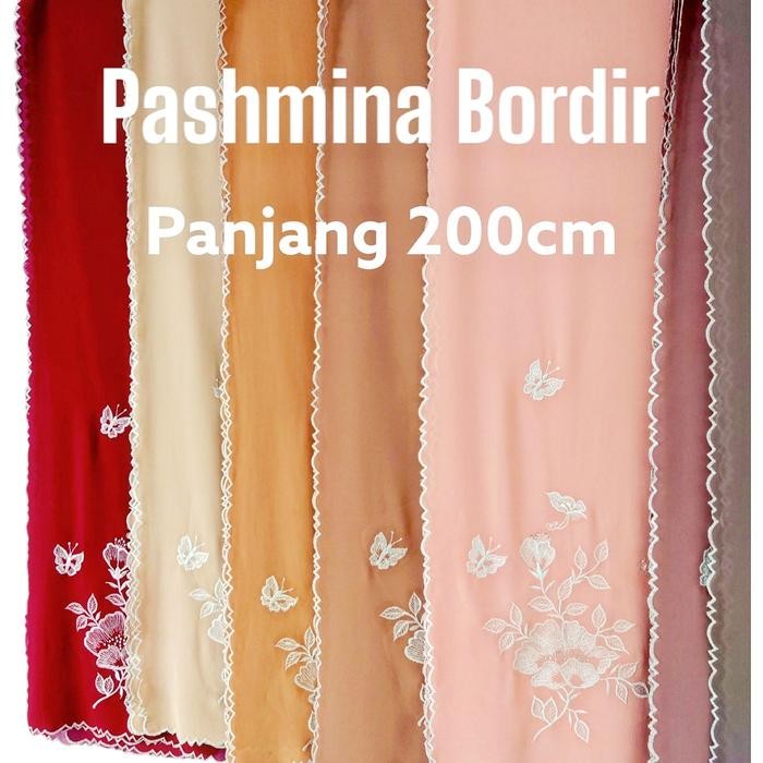 Hijab pashmina bordir panjang 200cm
