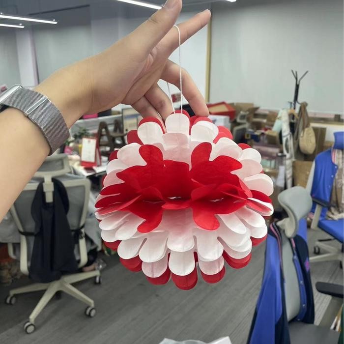 Lampion Honeycomb Merah Putih Lampion Dekorasi Kemerdekaan Bendera Lampion Lipat Merah Putih