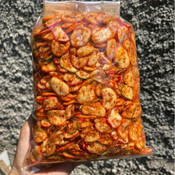 

New Seblak kerupuk bawang bantat pedas daun jeruk 500 gram