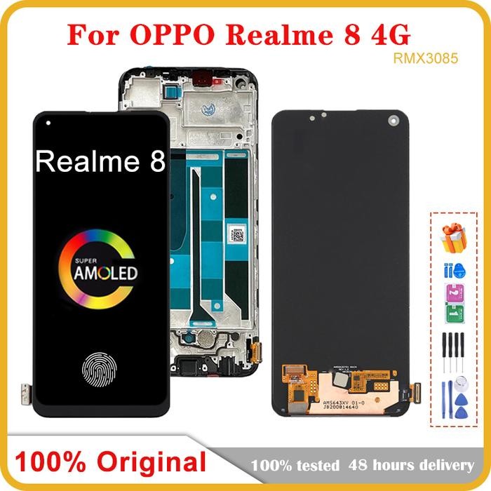 6.4inch Original AMOLED For Realme 8 4G RMX3085 LCD Display Touch Sc