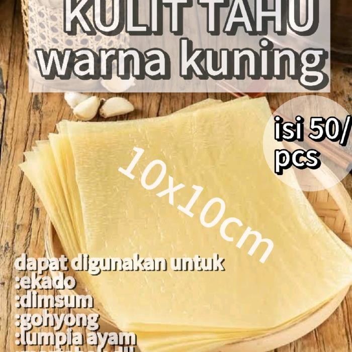 

New Lembaran Kulit Kembang Tahu Kering Rasa Tidak Asin 10x10cm Isi 50 Lembar Food makanan