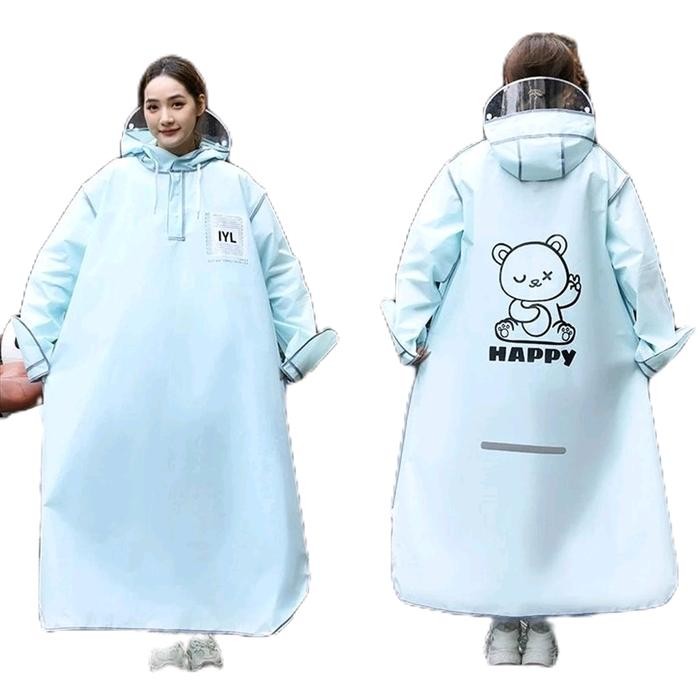 Jas hujan wanita dewasa mantel hujan kekinian anti air dengan motif lucu Pvc