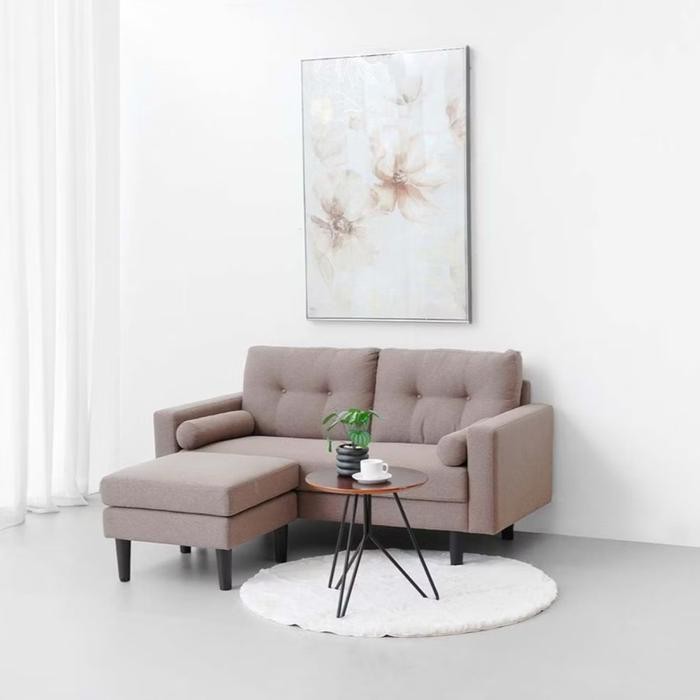 Informa Pluto Set Sofa Fabric 2 Seater Dengan Bangku - Cokelat