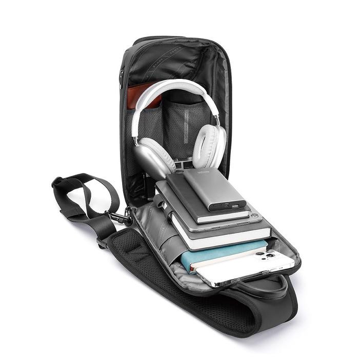 Bg8031 Tas Selempang Bange Sling Shoulder Chest Bag Pria Cowok Tablet Ipad 11 Solid Shape Pasti Ori