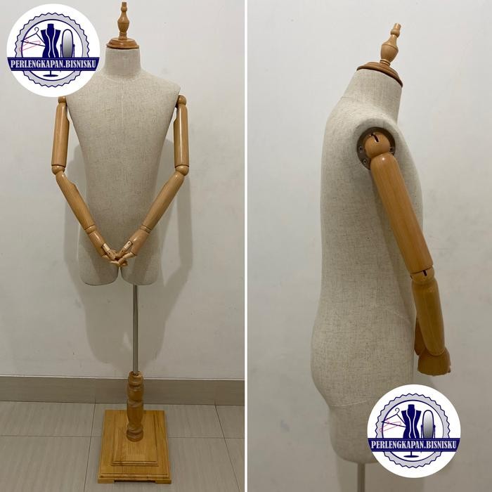 Manekin Pria Tangan Kayu Kepala Catur