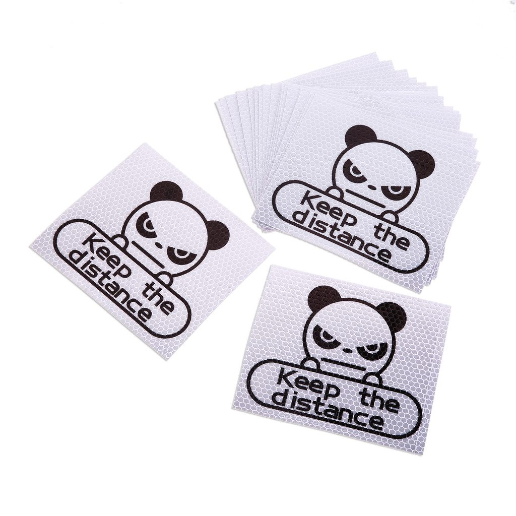 

1pcs Keep Distance Panda Stickers Reflective Stickers Fluorescent Yellow Green Hexagon Honeycomb