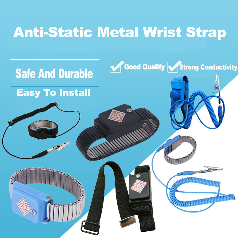 

Black Metal Anti Static Wrist Band Strap Wireless Adjustable ESD Wristband Discharge Electronic Work