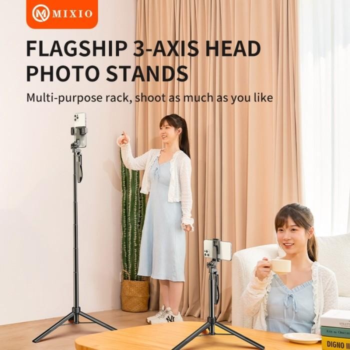 Mixio A61L 170Cm Tongsis Bluetooth Remote Selfie Stick Tripod