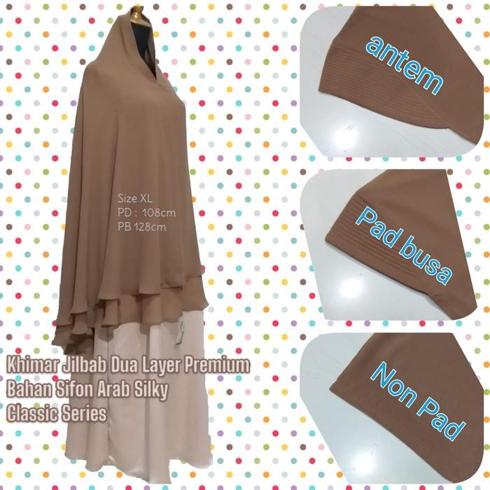JILBAB SIFON ARAB DUA LAYER TUMPUK MODEL KLASIK - BAHAN CHIFFON SILKY