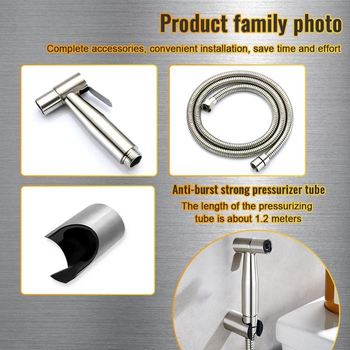 SUS 304 1 Set Jet Shower Closet / Jet Washer Toilet / Kran Closet Duduk / Semprotan Toilet Duduk /