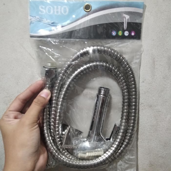 Wolbin Shower Bidet Selang Semprotan Toilet Wc Closet Duduk Alumunium