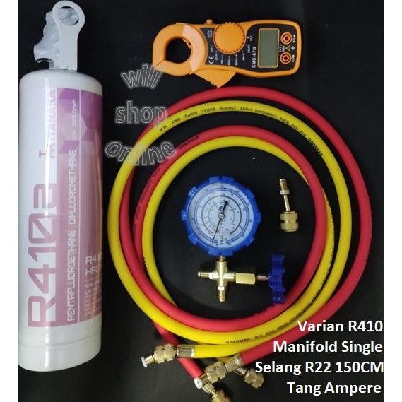 PAKET ALAT PENGISIAN FREON AC RUMAH R410A R410 MURAH + TANG AMPERE