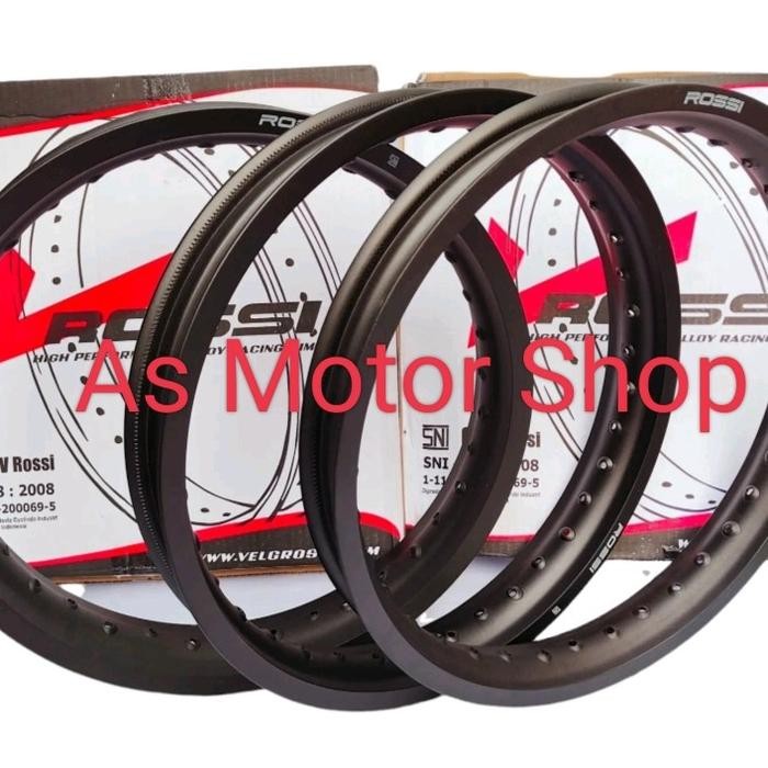 VELG 1 BIJI MEREK ROSSI UKURAN 140 RING 18 WARNA HITAM GOLD SILVER BIRU