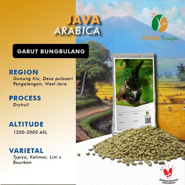 

Arabica Green Bean Coffee Garut Bungbulang Dryhull / Fullwash Process Biji Kopi Arabika Washed