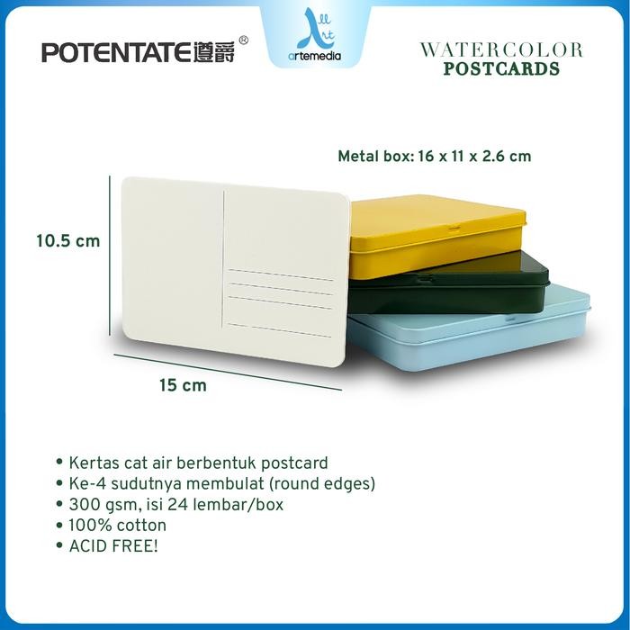 

Potentate Watercolor Paper Cotton Postcard Metal Boc Kertas Cat Air