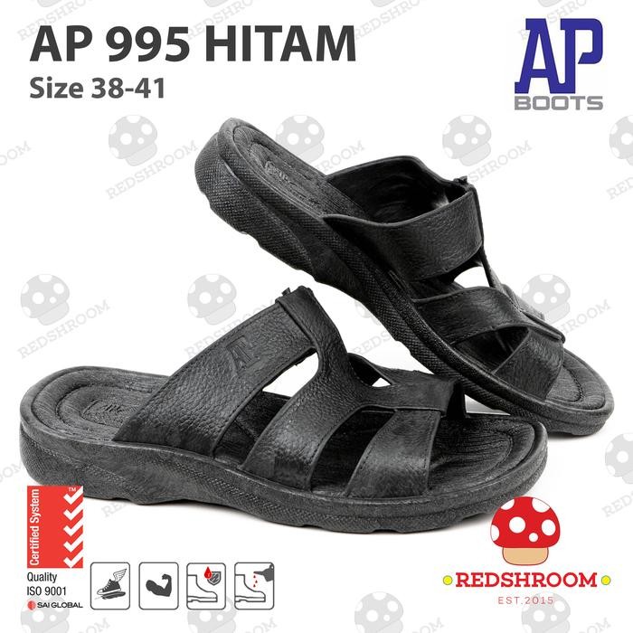 Terbaru Sandal Slop Pria Ap 995 Hitam - Sandal Slide