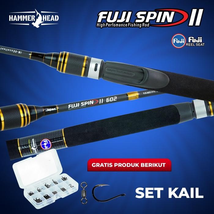 HAMMERHEAD Joran Pancing Spinning FUJI SPIN II 562 - 602 Hi-Carbon Blank Hollow Carbon Joran Pancing